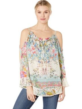 Johnny Was Daria Cold Shoulder Blouse Size XS